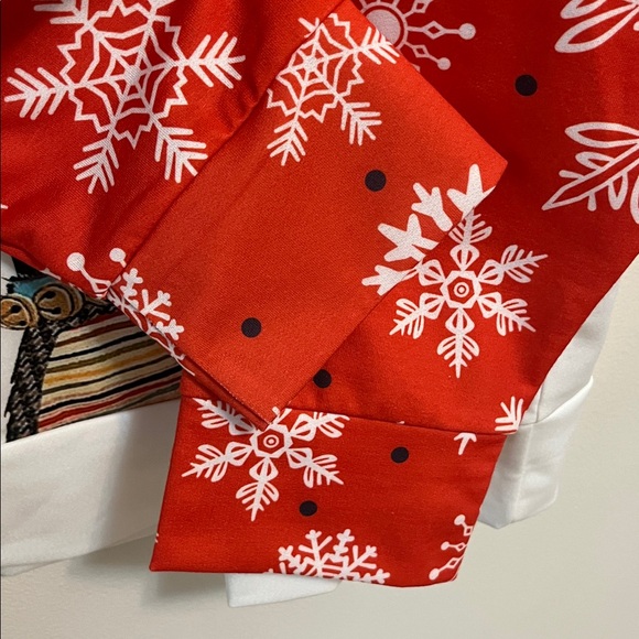 Exclusive Reindeer Holiday Novelty Print Shirt Top XXL Red White Raglan Pullover - Picture 7 of 16